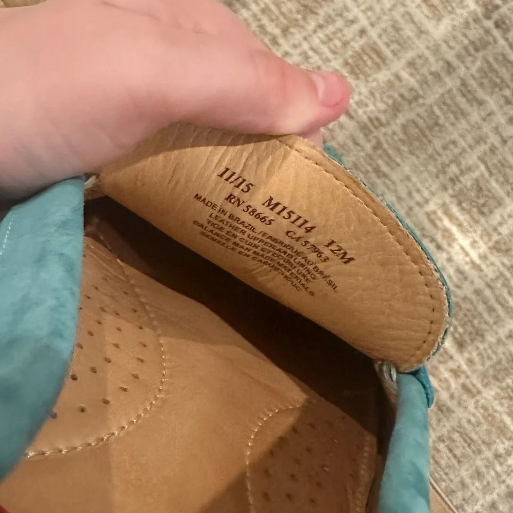 1901 ‘Naples’ M15114 Driving Loafers Men's blue suede Perforated Leather 12 M